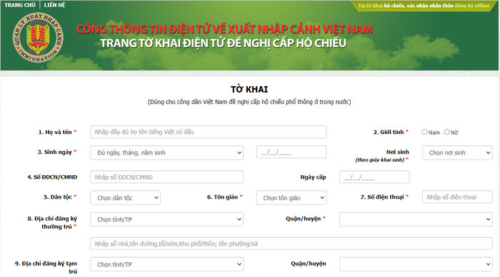 huong dan dien to khai dien tu cap ho chieu pho thong 2