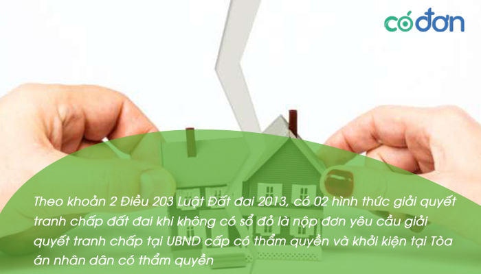 huong dan giai quyet tranh chap dat dai khi khong co so do 2