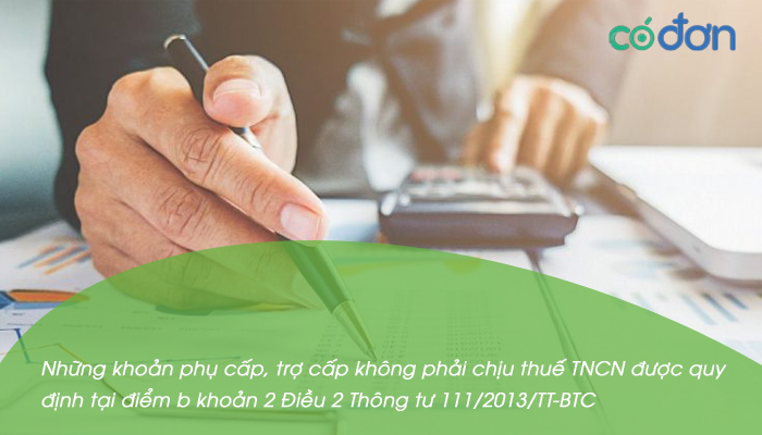 cac khoan phu cap tro cap khong chiu thue tncn 2