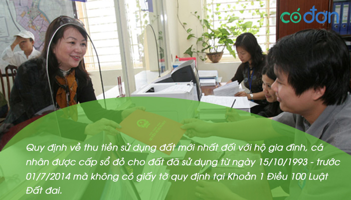 cac truong hop phai nop tien su dung dat khi cap so do 2