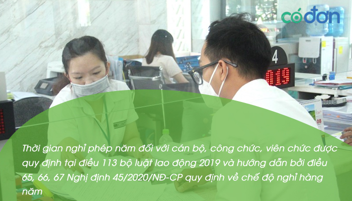 thoi gian nghi phep nam cua can bo cong chuc vien chuc 2022 2