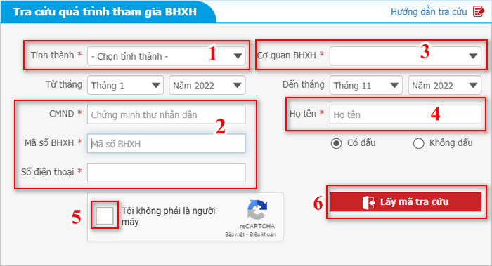 tra cuu bhxh bang cmnd 6