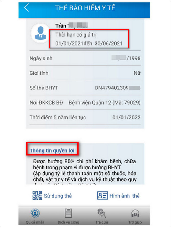 tra cuu gia tri su dung the bhyt 7