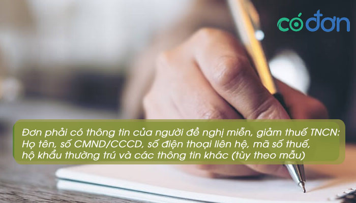 mau don xin mien giam thue thu nhap ca nhan 2