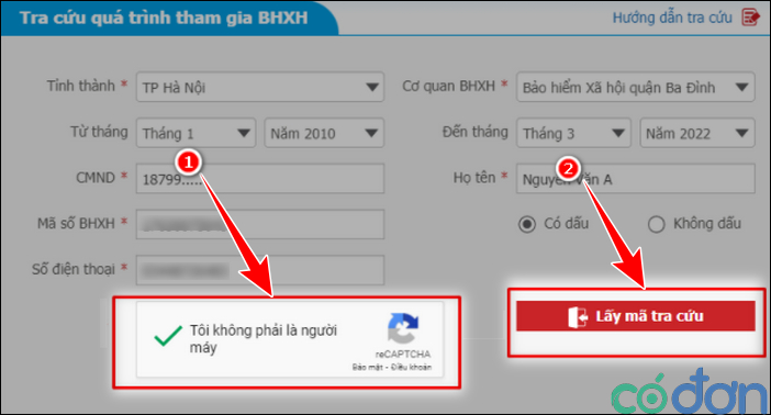 Tra cuu BHXH bang CMND