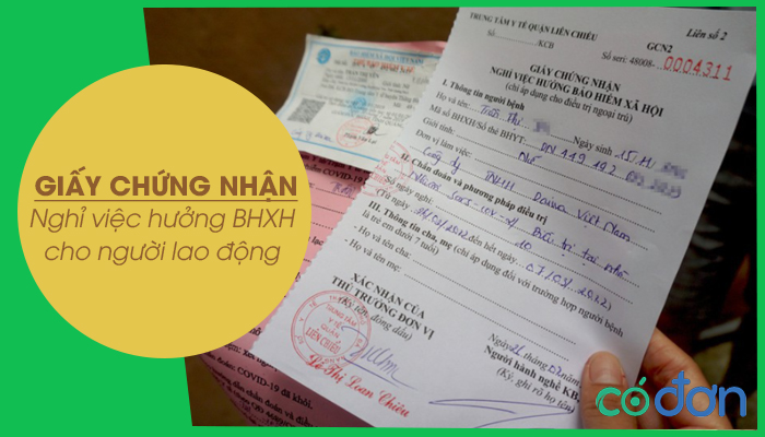 Mau giay chung nhan nghi viec huong BHXH