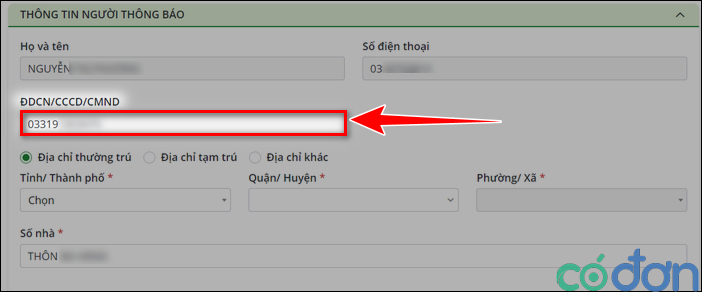 Tra ma so dinh danh ca nhan online