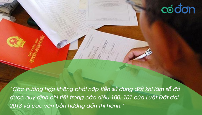 Truong hop nao khong phai nop tien su dung dat