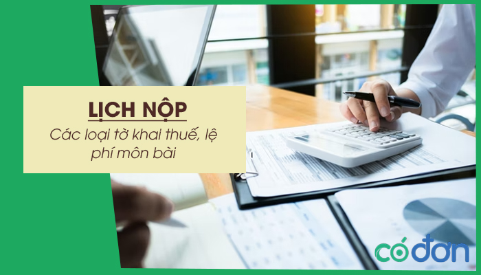 lich nop cac loai to khai thue le phi mon bai