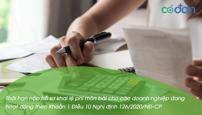 thoi han nop ho so khai le phi mon bai theo nghi dinh 126 2