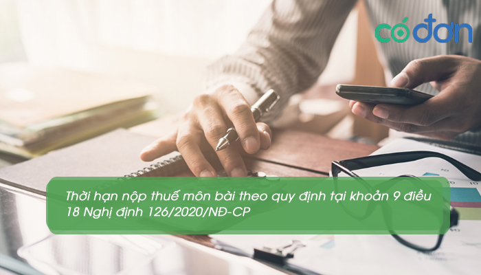 thoi han nop ho so khai le phi mon bai theo nghi dinh 126 3