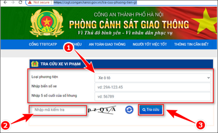 cach kiem tra xe cua ban co bi phat nguoi hay khong 4