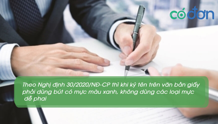 cach ky ten dong dau dung luat vao van ban theo nd 30 2020 nd cp 3