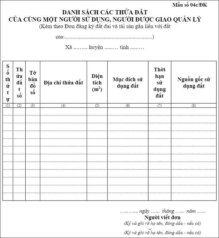 thu tuc dang ky tai san gan lien voi dat bo sung vao so do kem mau don 6