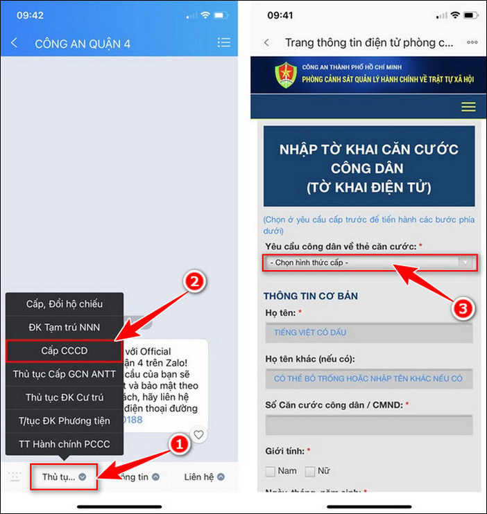 cach lam cccd gan chip online 3