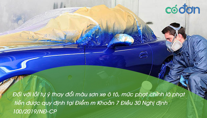 tu y thay doi mau son xe bi phat bao nhieu tien 2