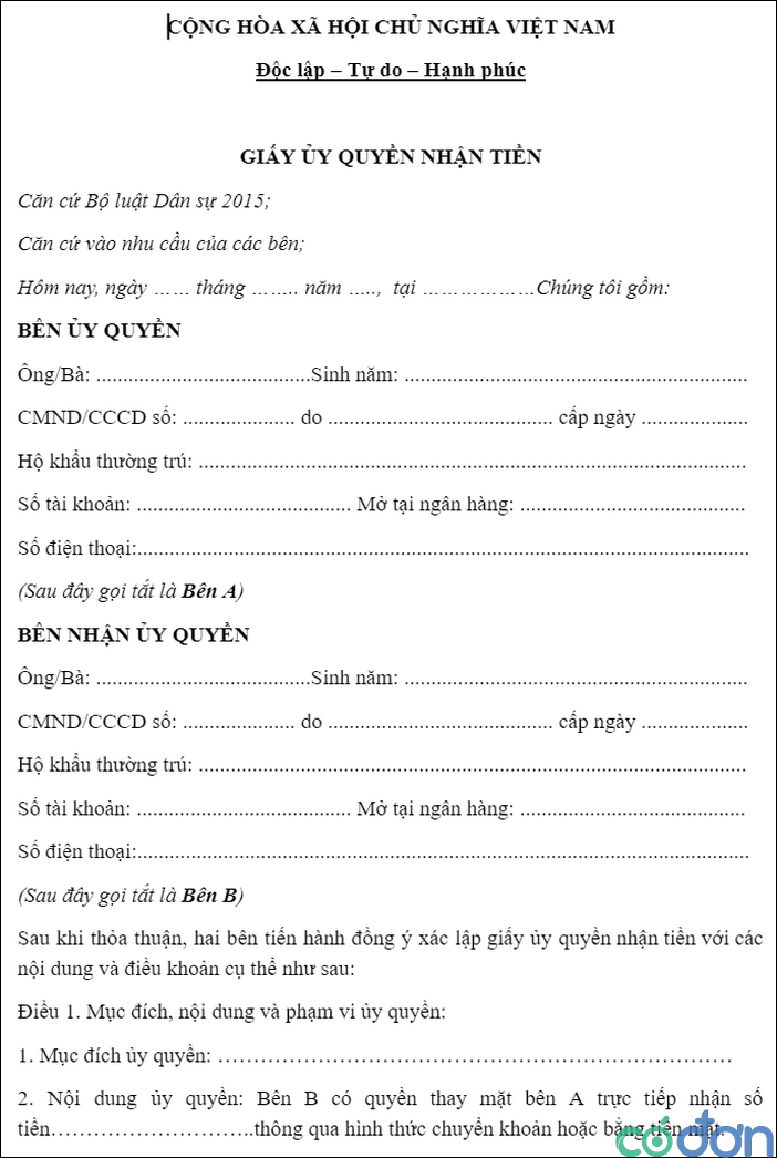 mau giay uy quyen giua ca nhan voi ca nhan 3