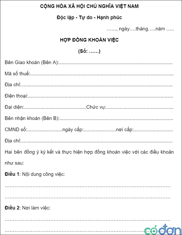 quy dinh ve hop dong khoan viec 3