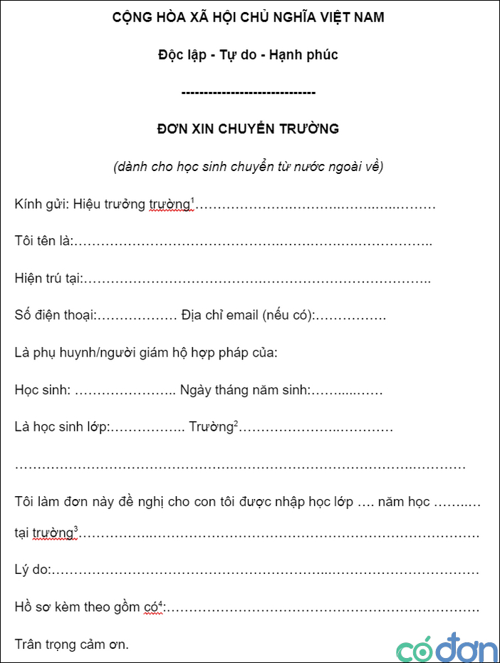thu tuc chuyen truong cho hoc sinh tieu hoc theo quy dinh moi 4