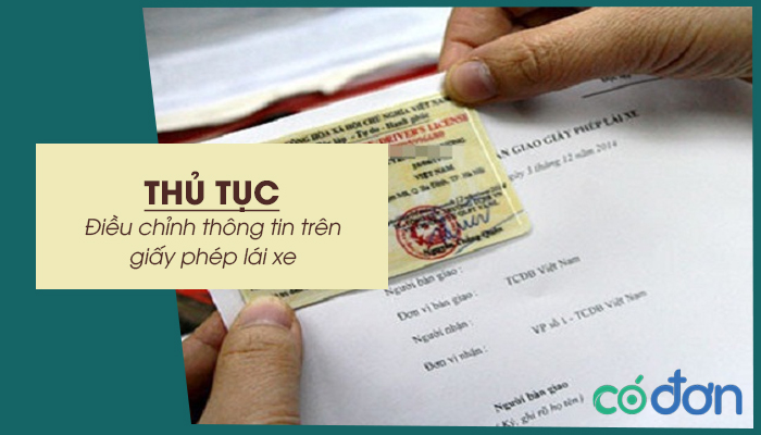 thu tuc dieu chinh thong tin tren giay phep lai xe