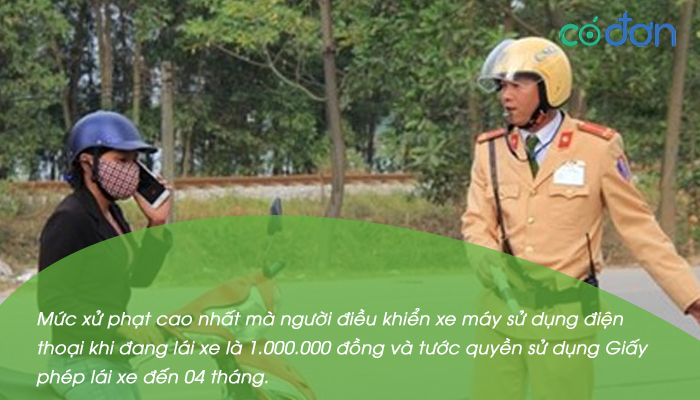muc phat loi su dung dien thoai khi dang lai xe 2