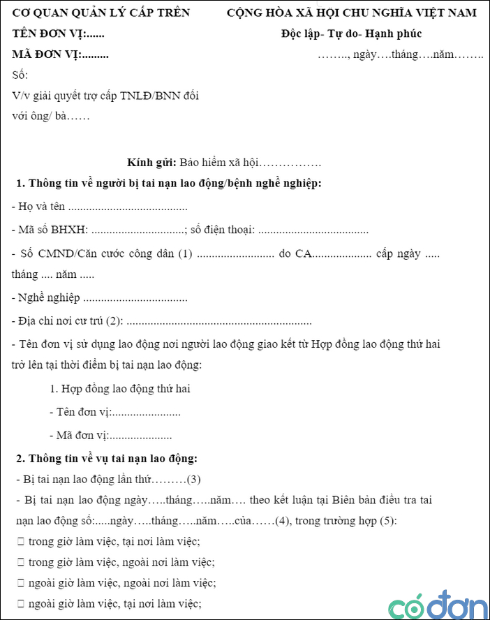 cong van de nghi giai quyet che do tai nan lao dong benh nghe nghiep 2