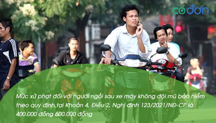 muc phat nguoi ngoi sau xe may khong doi mu bao hiem 2