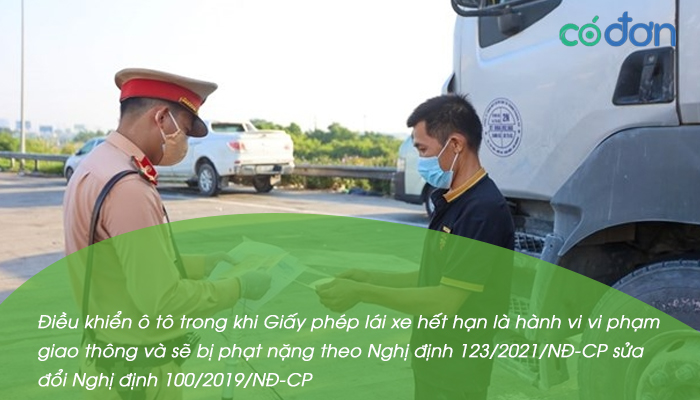 muc phat su dung giay phep lai xe o to het han 2