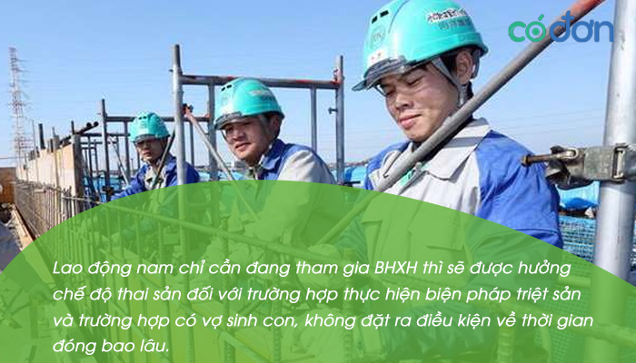 thoi gian dong bhxh de duoc huong che do thai san doi voi nam 2